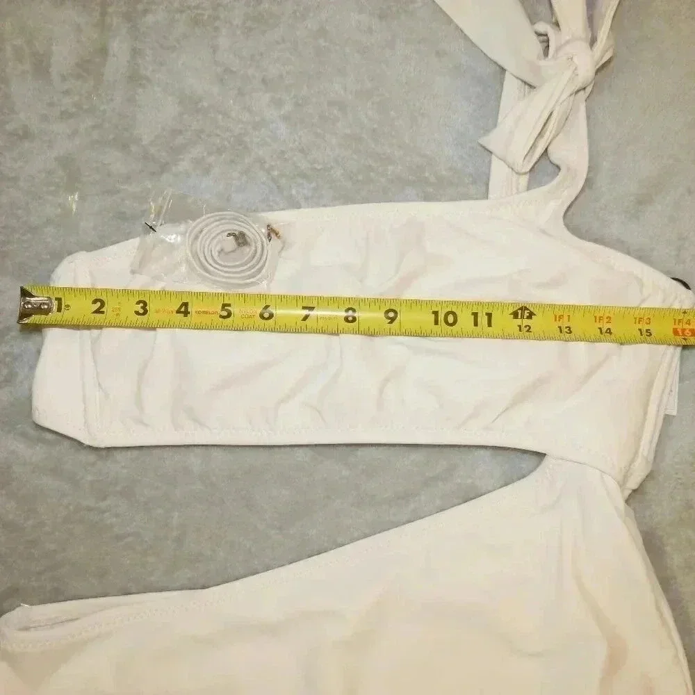 Women's White One Shoulder Bow Cut Out One Piece Swimsuit Size XL NWT